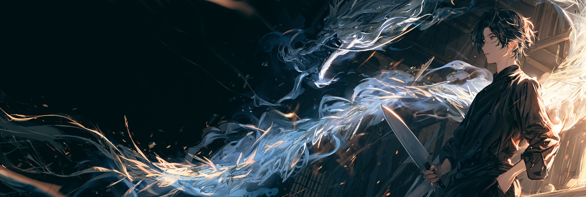 Chef with knife banner